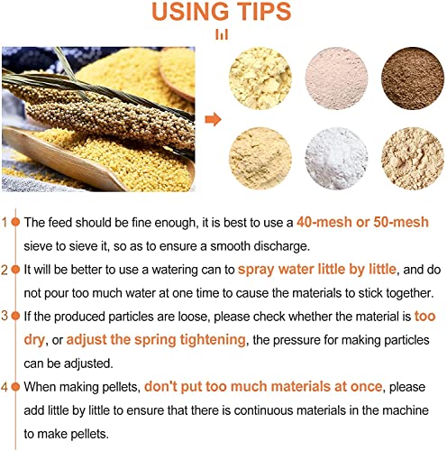  YUCHENGTECH Manual Animal Feed Food Pellet Machine Pet Dog Cat Food Pellet Mell Making Machine Pet Bait Granulator Pelleter With 1.5mm/2mm/2.5mm/3mm Molds (Small)