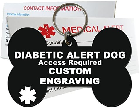  My Identity Doctor Diabetic Alert Dog ID Tag Custom Engraved Dog Bone Plastic - Purple - Extra Large
