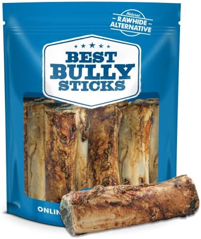  Best Bully Sticks Large Marrow Bones For Dogs - USA Baked And Packaged - Grass-Fed Beef Long-Lasting Big 5-6" Dog Bones - 3 Pack