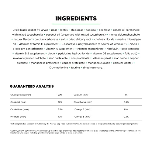  GO! SOLUTIONS SENSITIVITIES – Insect Recipe – Limited Ingredient Dog Food, 22 Lb – Grain Free Dog Food For All Life Stages