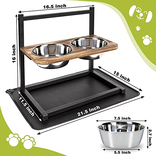  Emfogo Dog Bowls Elevated Dog Bowls For Large Dogs 3 Heights5in 9in 13in Dog Food Bowls Dog Bowl Stand Raised Dog Bowls For Large Dogs 16.5x16 Inch