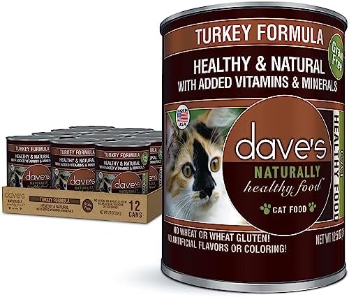  Dave's Pet Food Grain Free Wet Cat Food (Chicken), Made In USA Naturally Healthy Canned Cat Food, Added Vitamins & Minerals, Wheat & Gluten-Free, 12.5 Oz (Case Of 12)