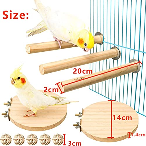  JYDQM 10pcs/Set Pet Bird Chew Toys Parrot Perches Stand Platform Cage Toy Paw Grinding Toys For Parrot Bites Parakeet Bird Product