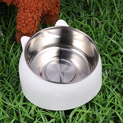  Pet Bowl 1Pc 304 Stainless Steel Pet Bowl Stainless Steel Pet Feeder Dog Cat Safe Water Drinking For Home Shop Pet Supplies (White)