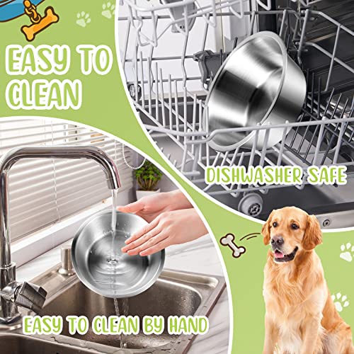  6 Pcs Stainless Steel Metal Dog Bowls Replacement Basic Dog Bowls Thickened Dog Water Bowls Set Travel Kennel Food Dish Bowls No Spill For Small Medium Large Dogs, Dishwasher Safe (6.9 Inch)