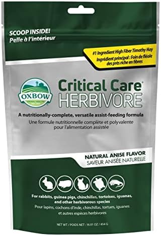  Oxbow Animal Health Critical Care, Herbivore, Apple-Banana Flavor, 454 Gram Bag, 1-lbs (70105)