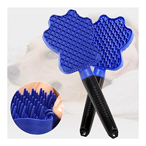  YangYan Pet Dogs Home Grooming Tool Smooth Round Soft Comb Dog Soft Massage Comb Pet Grooming Brush (Color : Blue, Size : M)