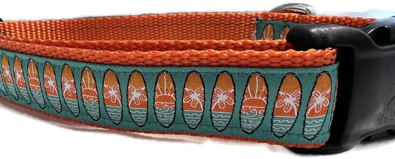 Ocean Dog Collar, Caninedesign, Quick Release Buckle, 1 Inch Wide, Adjustable, Nylon, Medium And Large (Sharks, Large 15-22")