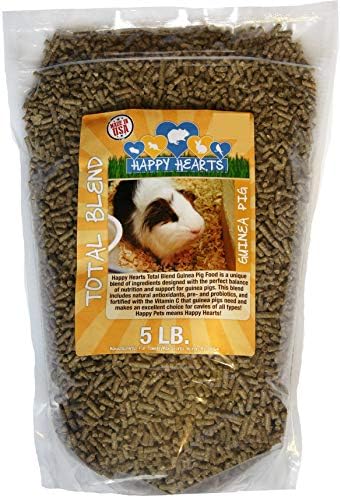  Happy Hearts Total Blend Alfalfa Based Guinea Pig Food Pellets Fortified With Vitamin C (10 Pounds)