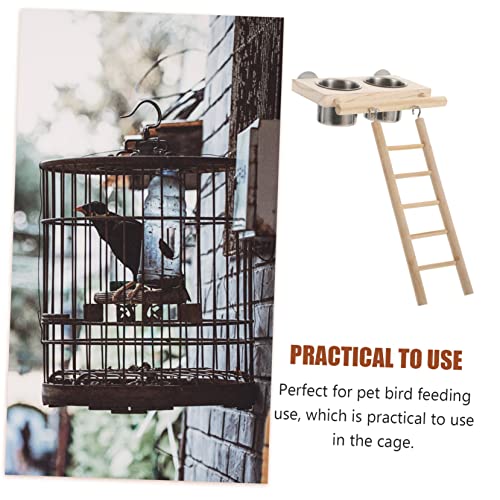  EVANEM 1 Set Feeder Parakeet Perch Humming Bird Feeder Stainless Steel Containers Cage Pet Food Container Bird Food Feeder Pet Parrot Playstand Parrot Eating Bowl Parrot Feeder Birds Tray
