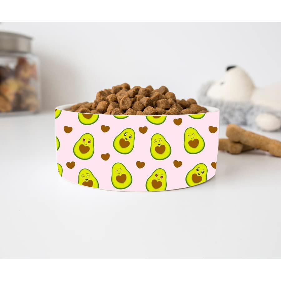 GENERIC Avocado Pattern Pet Bowl, Cat Food Bowls, Cute Dog Bowl, Custom Ceramic Pet Bowls Available In Two Sizes