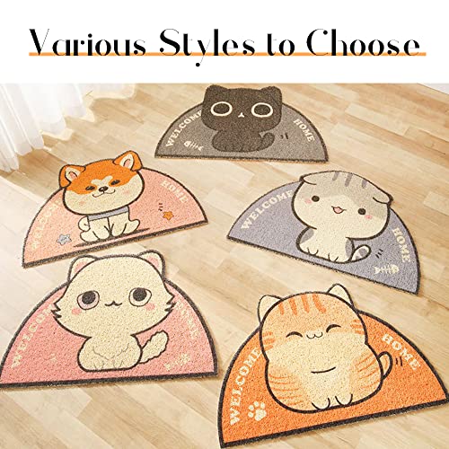 GENERIC Cat Litter Trapping Mat 23.6"x 15" For Cat Litter Box, Bathroom Mat, Bedroom Mat, Soft On Paws, Easy To Clean, Durable Cat Dog Bath Mat, Ripple Rug For Pet (Black Cat)