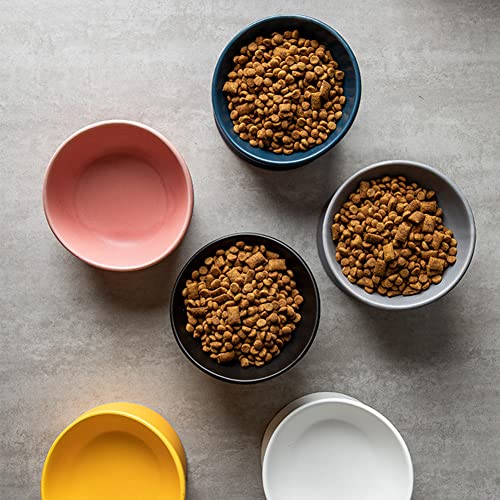  Hapiso Ceramic Raised Cat Bowls,Tilted Elevated Food Or Water Bowls For Small Dog Cat, Porcelain Pet Feeder Bowl Protect Cat's Spine