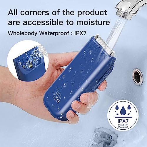  LEMULEGU Extra Safe High Speed Powerful Waterproof Mini Electric Pet Hair Grooming Trimmer Kits Rechargeable Cordless Hair Clippers For Cats And Dogs LGL100 Blue