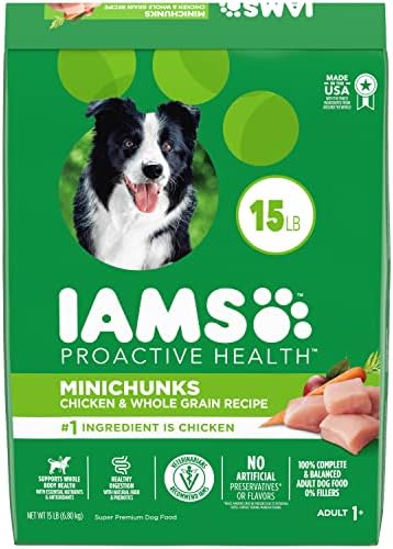  IAMS Adult Minichunks Small Kibble High Protein Dry Dog Food With Real Chicken, 40 Lb. Bag