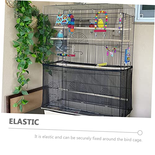  Yardwe Bird Cage Bird Cages For Parrots Catcher Cover Bird Cage Mesh Skirt Birdcage Mesh Net Cover Gauze Black Birdcage Guard Birds Cage Supply Birdcage Food Catcher Mesh Parrot