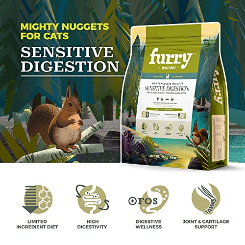  FURRY WONDER Freeze Dried Raw Cat Food Grain Free Mighty Nuggets For Cats 16oz Chicken Rabbit Recipe High Protein Dinner Patties For All Breeds And Life Stages