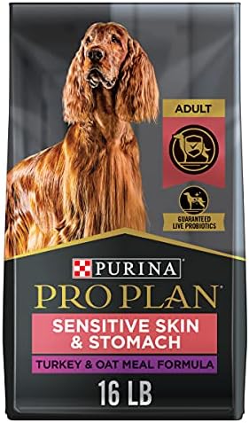  Purina Pro Plan Sensitive Skin And Stomach Dog Food With Probiotics For Dogs, Turkey & Oat Meal Formula - 4 Lb. Bag