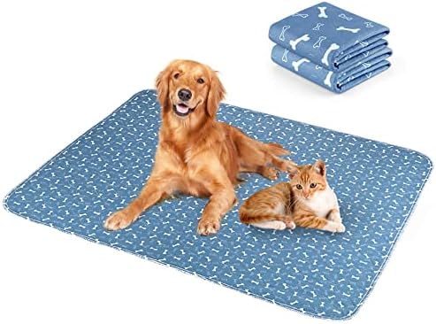  Pee Pads For Dogs Extra Large, 39"x27" Washable Puppy Pads Pet Traning Pads.Waterproof Reusable Dog Pee Pads With Anti-Skid Bottom Highly Absorbent ,for Guinea Pigs, Bunnies, Cats-Blue2pcs