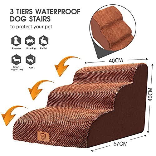  Kphico 3 Tiers Non-Slip Dog Ramp For Small Dogs And Injured Cats, And 3 Pcs Dog And Cat Food Container Set