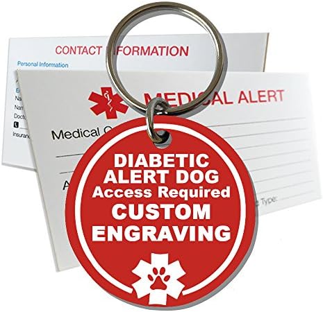  My Identity Doctor Diabetic Alert Dog Tag Custom Engraved Round Plastic - Blue - Large