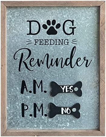  COLLECTIVE HOME - Metal Dogs Feeding Schedule Pet Feeding Reminder Decorative Wall Art, Dog Feeding Reminder (01)