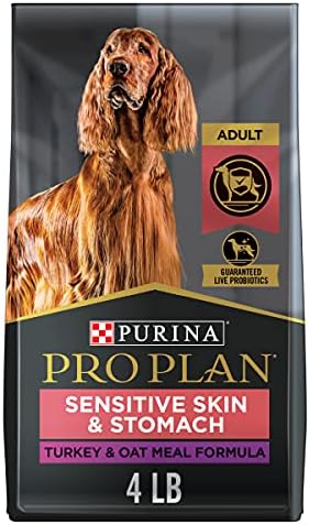  Purina Pro Plan Sensitive Skin And Stomach Dog Food With Probiotics For Dogs, Turkey & Oat Meal Formula - 4 Lb. Bag