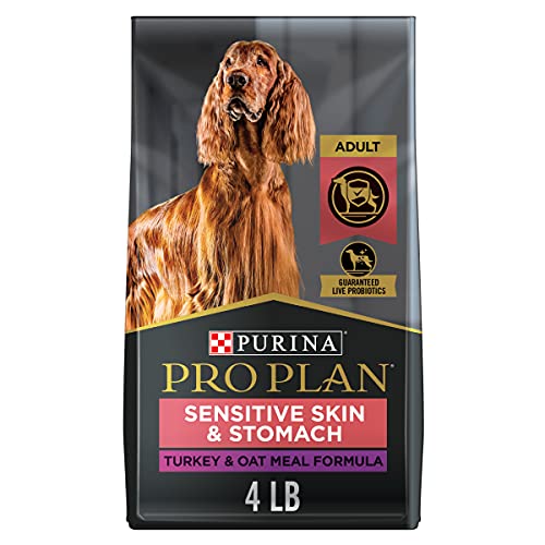  Purina Pro Plan Sensitive Skin And Stomach Dog Food With Probiotics For Dogs, Turkey & Oat Meal Formula - 4 Lb. Bag