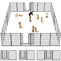  Jhsomdr 40" Outdoor Dog Fence Portable Dog Playpen For Small Medium Large Dogs, Dog Kennel Outdoor 28 Panels Pet Playpen Heavy Duty Dog Play Pens For Puppys Dog Fence For RV Camping