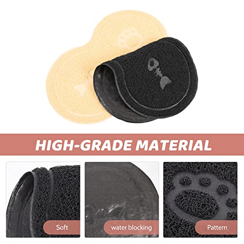  LUOZZY 2Pcs Peanut Shaped Litter Mats Cat Litter Mats Litter Trapping Mats For Pet Cat Dog Feeding Mats