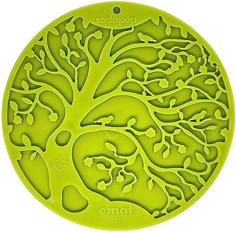  SodaPup Bones EMat – Durable Lick Mat Feeder Made In USA From Non-Toxic, Pet-Safe, Food Safe Rubber For Mental Stimulation, Avoiding Overfeeding, Fresh Breath, Digestive Health, Calming, & More