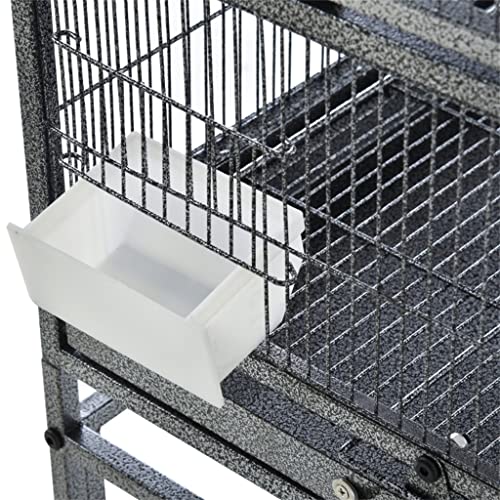  ACQUIRE Metal Bird Cage For Finch Canaries Parakeets Cockatiels With Rolling Stand, Removable Metal Tray, Wood Perch