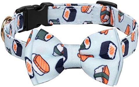  Gyapet Dog Collar For Large Dogs Medium Bowtie Detachable Adjustable Cute Cartoon Quick Release Snap Pizza L