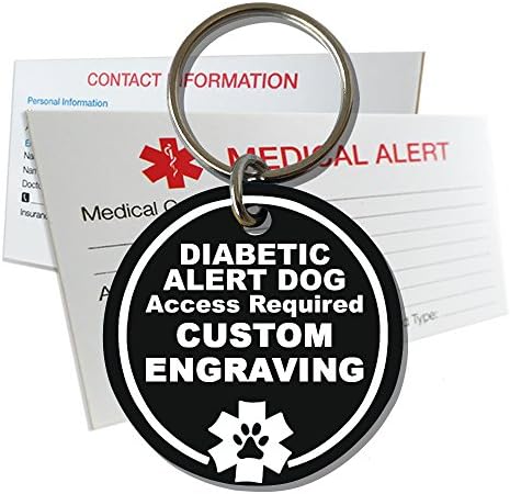  My Identity Doctor Diabetic Alert Dog Tag Custom Engraved Round Plastic - Blue - Large