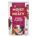  Purina Moist And Meaty Steak Flavor Soft Dog Food Pouches - 36 Ct. Pouch
