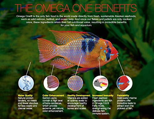  Omega One Super Color Floating Cichlid Pellets, 8mm Large Pellets, 10 Lb Bucket