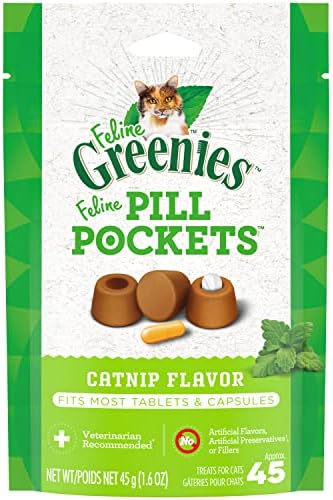  Greenies Pill Pockets Salmon Treats For Cat 45 Oz. 1 Pk