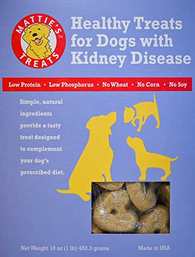  Mattie's Treats: 1 Pound Box; Low Protein, Low Phosphorus, Low Sodium Dog Treats