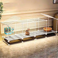  OM-PDD Indoor Guinea Pig/Ferret Cage, With Tray, Small Animal Playpen, Transparent Design, Thick Iron Mesh, Easy To Clean, Suite: Foot Pad/Water Fountain/Tray/Food Box/Water Bowl