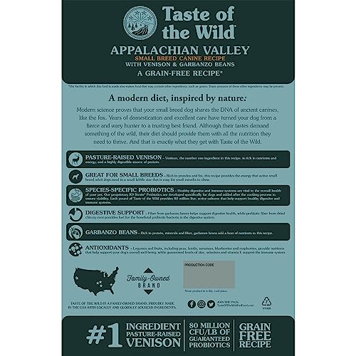  Taste Of The Wild Grain Free High Protein Real Meat Recipe Appalachian Valley Premium Dry Dog Food, 28 Lb.