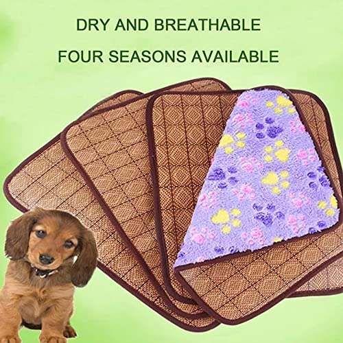  Hnjtkj Pet Dual-Use Mat Cushion Summer Cooling Comfortable And Cool Bamboo Fiber Mat Pet Supplies 40 * 30CM,Purple,40CM*30CM