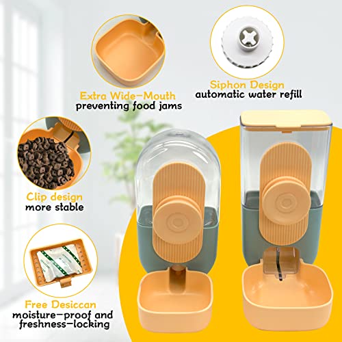  Kathson Hanging Automatic Food Water Dispenser Small Cat Feeder And Water Dispenser Gravity Auto Feeder And Waterer Set For Rabbit Chinchilla Guinea Pig Hedgehog Ferret Kitty Puppy