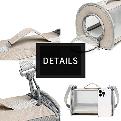 GENERIC Portable Travel Small Animal Carrier Bag Guinea Pig Carrier Bird Rabbit Turtle Carrier Cage Portable Travel Hamster Small Pet Bag Bird Rabbit Guinea Pig Squirrel Breathable Hangbag(Khaki)