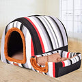  SENERY Stars Pet House PP Cotton Dog Nest Foldable Cat Bed For Small Medium Dogs Striped Travel Kennels Pet Products