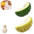  ZOVALI Durian Multifunctional Toys,Durian Cat Scratcher, Cat Scratcher Durian Comb, Massaging And Removing Floating Hair Cat Dog Mint Toys (Green+Yellow)