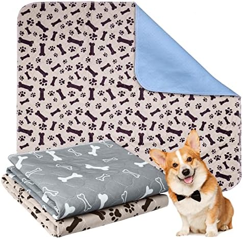  Pee Pads For Dogs Reusable Washable,2 Pack Well Made Dog Training Waterproof Pet Pads For Dog Bed Mat,Puppy Pads Extra Large ,Leak Proof Super Absorbent Whelping Pads ,48x60 Inch,Brown+Gray