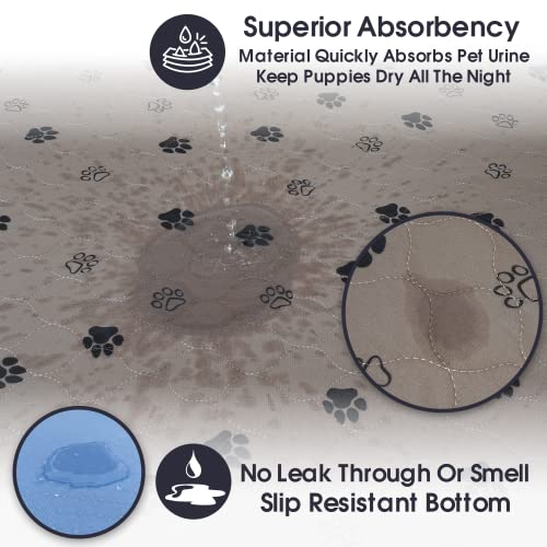  Washable Pee Pads Dogs With Puppy Grooming Gloves,Reusable,Waterproof,Non-Slip,Super Absorbing Pet Pads Dog Bed Mat,Whelping Pads,Dog Playpen Mat,Pee Pad For Guinea Pig Cage,(2-Pack) 18"X24"