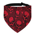 GENERIC Red Skulls On Dark Texture Background Pet Bandana Collar - Scarf Collar - Art Dog Bandana Minimal Head Cicumference