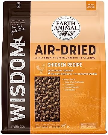  EARTH ANIMAL Wisdom Air Dried Dog Food | Turkey Recipe Premium Natural Dog Food | All Breeds & Ages | Made In The USA | 2 Pound Bag