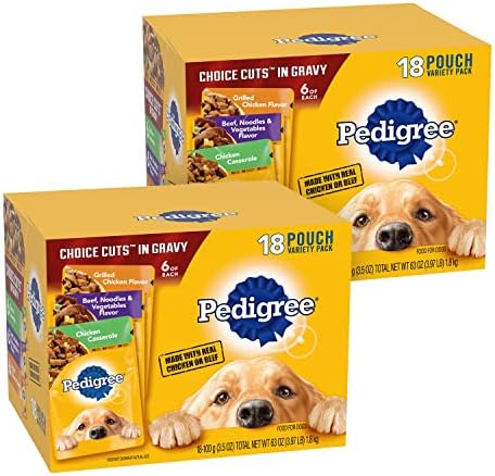  Pedigree Choice Cuts In Gravy Adult Wet Dog Food Variety Packs, 3.5 Ounce - 18 Count (Pack Of 2)